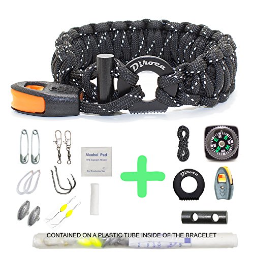 Paracord Emergency Outdoors Bracelet 2 Pack Offer Contents